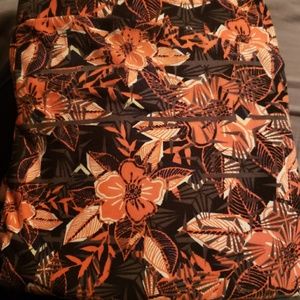 Black and coral tc leggings